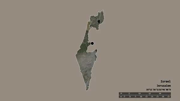 Forma Desolata Israele Con Sua Capitale Principale Divisione Regionale Area — Foto Stock