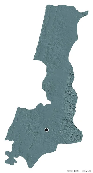 Форма Хамерказ Район Ізраїлю Столицею Ізольованою Білому Тлі Кольорові Карти — стокове фото