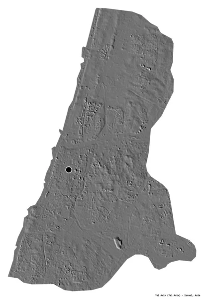 Forma Tel Aviv Distrito Israel Con Capital Aislada Sobre Fondo — Foto de Stock