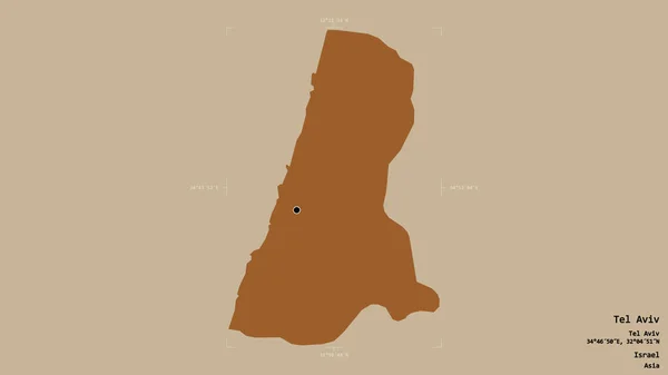 Территория Тель Авива Округ Израиля Изолирована Твердом Фоне Геометрической Коробке — стоковое фото