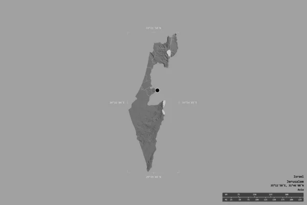 Area Israele Isolata Uno Sfondo Solido Una Scatola Delimitazione Georeferenziata — Foto Stock