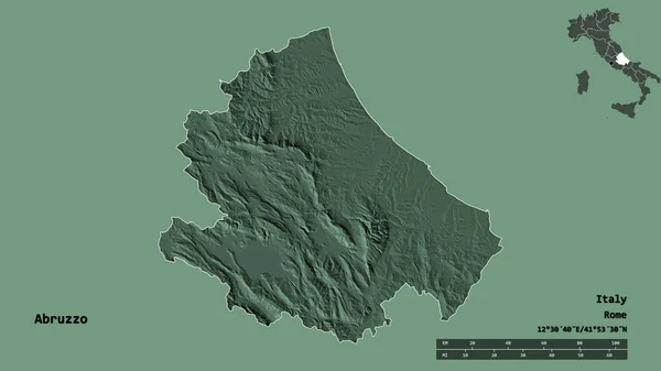 Forme Des Abruzzes Région Italie Avec Capitale Isolée Sur Fond — Photo