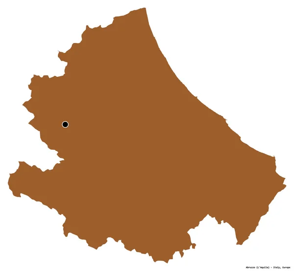 Forma Los Abruzos Región Italia Con Capital Aislada Sobre Fondo —  Fotos de Stock