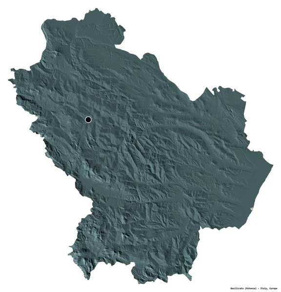 Forma Della Basilicata Regione Italia Con Sua Capitale Isolata Sfondo — Foto Stock
