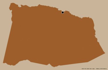 Jamaika 'nın St. Ann semti, başkenti koyu renk arka planda izole edilmiş. Desenli dokuların bileşimi. 3B görüntüleme