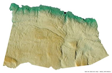 Jamaika 'nın başkenti Saint Ann' in beyaz arka planda izole edilmiş hali. Topografik yardım haritası. 3B görüntüleme