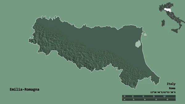 Tvar Emilia Romagna Region Itálie Hlavním Městem Izolovaným Pevném Pozadí — Stock fotografie