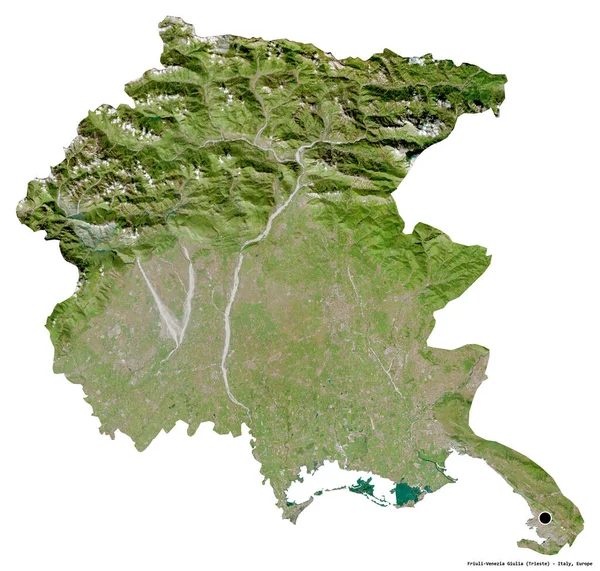 Shape Friuli Venezia Giulia Autonomous Region Italy Its Capital Isolated — Stock Photo, Image