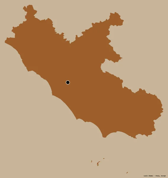 Forma Lácio Região Itália Com Sua Capital Isolada Fundo Cor — Fotografia de Stock