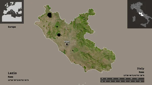 Forma Del Lacio Región Italia Capital Escala Distancia Vistas Previas —  Fotos de Stock