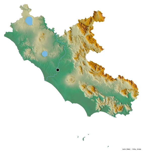 Forma Del Lacio Región Italia Con Capital Aislada Sobre Fondo —  Fotos de Stock