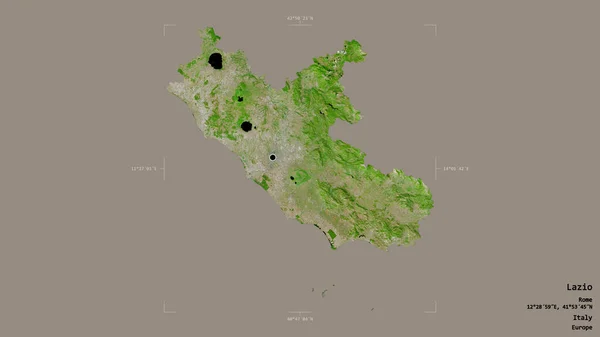 Área Lazio Región Italia Aislada Sobre Fondo Sólido Una Caja — Foto de Stock