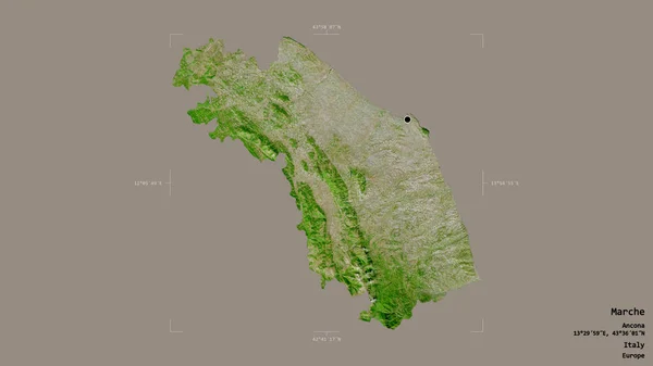 Region Marken Italien Isoliert Auf Einem Soliden Hintergrund Einem Georeferenzierten — Stockfoto