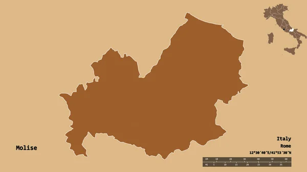 Forme Molise Région Italie Avec Capitale Isolée Sur Fond Solide — Photo