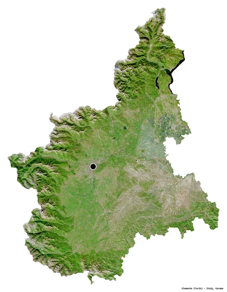 Forma Del Piemonte Regione Italia Con Suo Capoluogo Isolato Sfondo — Foto Stock