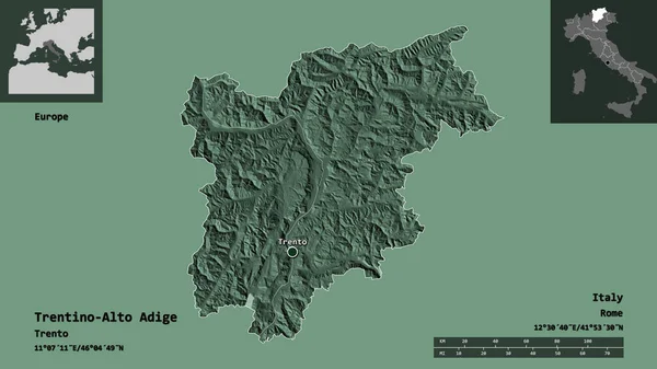 Σχήμα Trentino Alto Adige Αυτόνομη Περιφέρεια Της Ιταλίας Και Την — Φωτογραφία Αρχείου