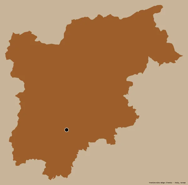 Forma Trentino Alto Adige Regiunea Autonomă Italiei Capitala Izolată Fundal — Fotografie, imagine de stoc