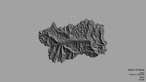 Área Valle Aosta Região Autónoma Itália Isolada Num Fundo Sólido — Fotografia de Stock