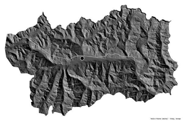 Forma Del Valle Aosta Región Autónoma Italia Con Capital Aislada — Foto de Stock