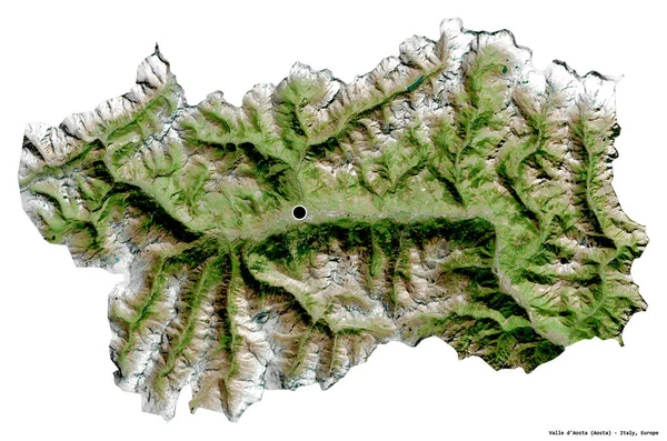 Forma Valle Aosta Região Autónoma Itália Com Sua Capital Isolada — Fotografia de Stock