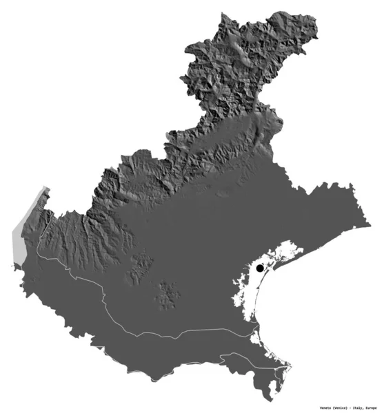 Forma Del Véneto Región Italia Con Capital Aislada Sobre Fondo — Foto de Stock