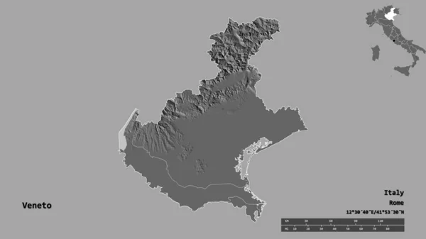 Gestalt Von Venetien Region Von Italien Mit Seiner Hauptstadt Isoliert — Stockfoto