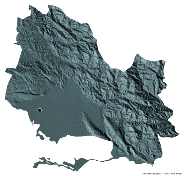 Форма Святого Андрія Парафії Ямайки Столицею Ізольованою Білому Тлі Кольорові — стокове фото