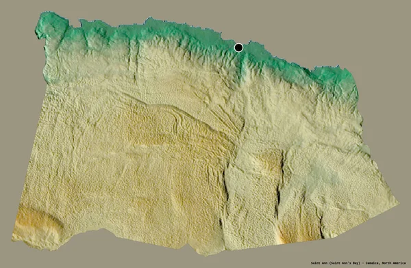 Tvar Svaté Anny Farnosti Jamajky Hlavním Městem Izolovaným Pevném Barevném — Stock fotografie