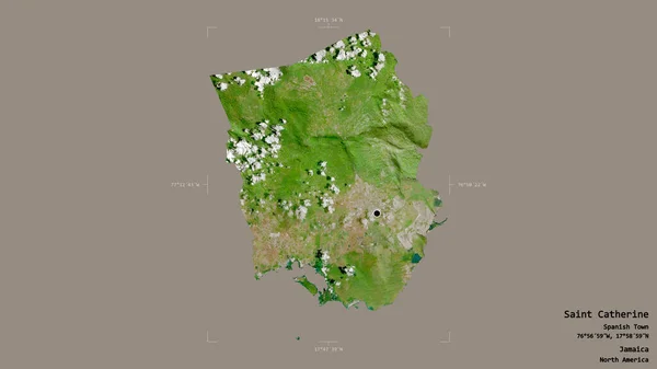 Området Saint Catherine Socknen Jamaica Isolerad Solid Bakgrund Georefererad Avgränsande — Stockfoto