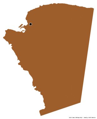 Jamaika 'nın başkenti Saint James' in beyaz arka planda izole edilmiş hali. Desenli dokuların bileşimi. 3B görüntüleme