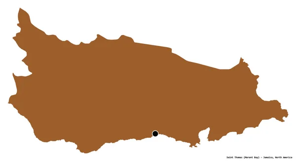 Forma São Tomás Paróquia Jamaica Com Sua Capital Isolada Sobre — Fotografia de Stock