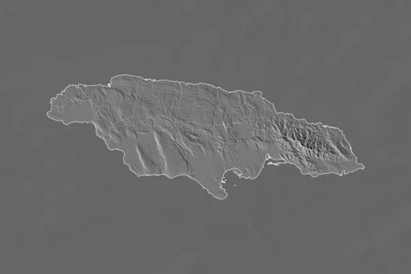 Tvar Jamajky Oddělený Odvodňováním Sousedních Oblastí Hranice Mapa Nadmořské Výšky — Stock fotografie