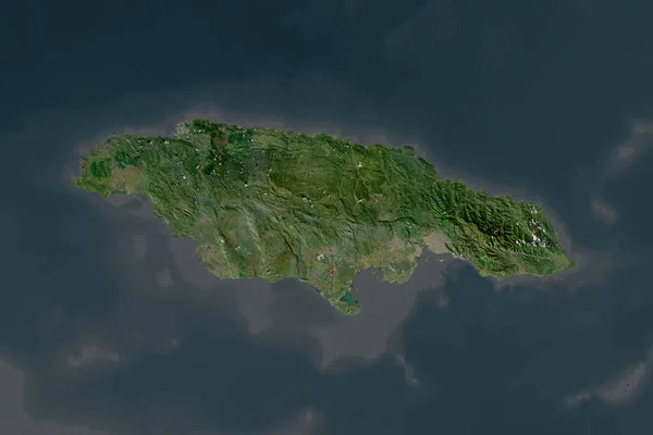 Forma Della Giamaica Separata Dalla Desaturazione Delle Aree Limitrofe Immagini — Foto Stock