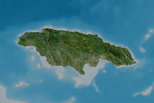 Zone Étendue Jamaïque Imagerie Satellite Rendu — Photo