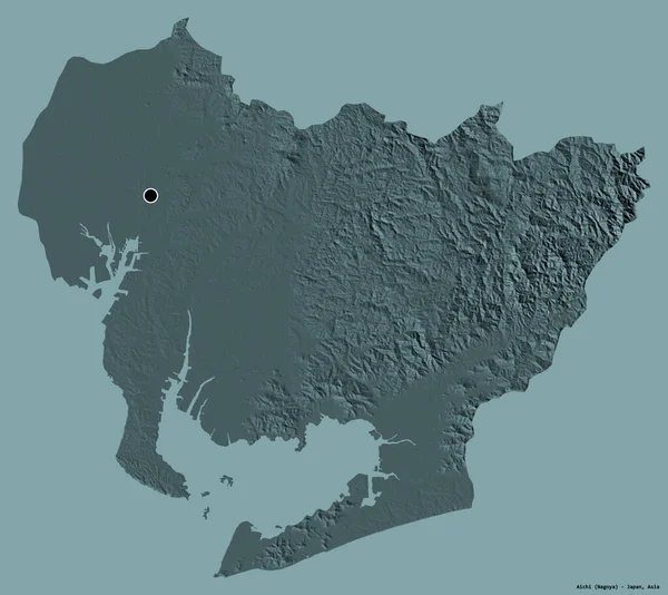Tvar Aichi Prefektura Japonska Jeho Hlavním Městem Izolované Pevném Barevném — Stock fotografie