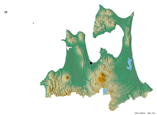 Alakja Aomori Prefektúra Japán Főváros Elszigetelt Fehér Alapon Topográfiai Domborzati — Stock Fotó