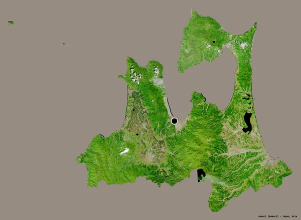 Tvar Aomori Prefektura Japonska Jeho Hlavním Městem Izolované Pevném Barevném — Stock fotografie