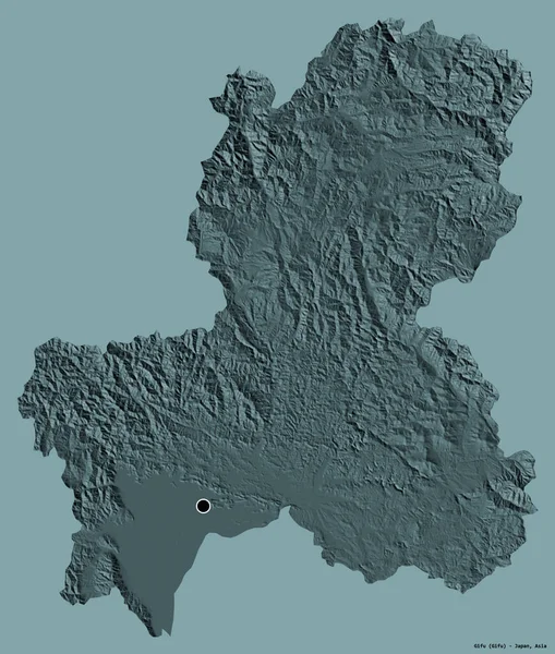 Форма Гіфу Префектура Японії Столицею Ізольованою Суцільному Кольоровому Тлі Кольорові — стокове фото