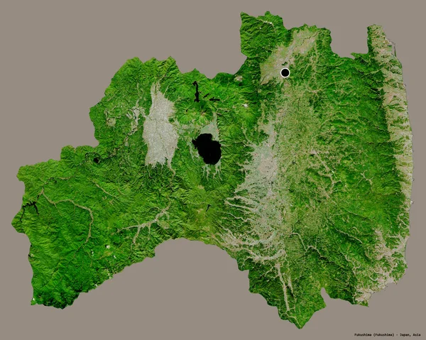 日本福岛的形状 其首都被隔离在纯色的背景下 卫星图像 3D渲染 — 图库照片