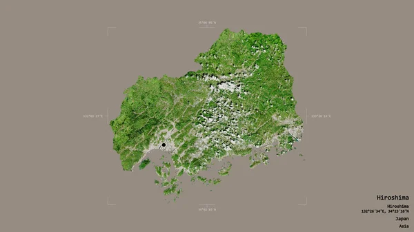 Zone Hiroshima Préfecture Japon Isolée Sur Fond Solide Dans Une — Photo