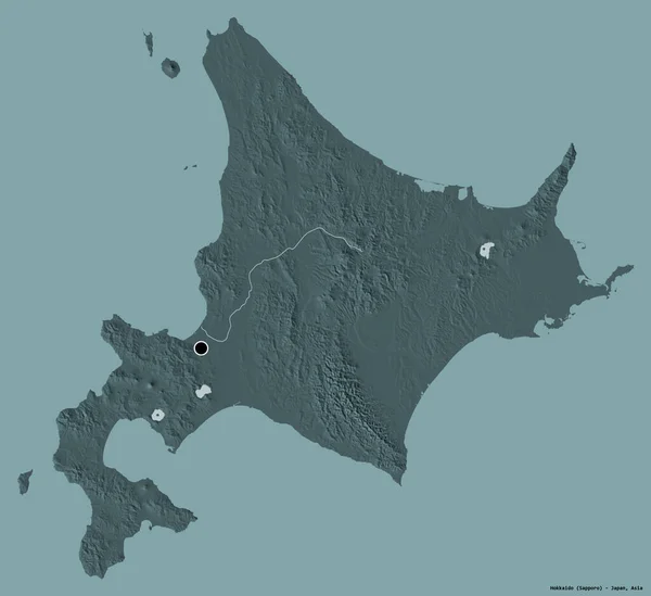 Japon Devri Hokkaido Nun Şekli Başkenti Katı Renk Arkaplanı Ile — Stok fotoğraf