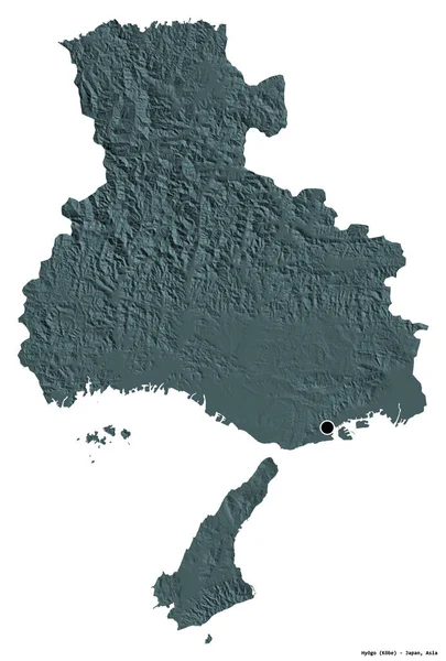 白を基調とした首都 兵庫県の姿 色の標高マップ 3Dレンダリング — ストック写真