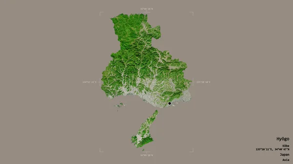 Район Хёго Префектура Японии Изолирован Твёрдом Фоне Геометрической Коробке Метки — стоковое фото