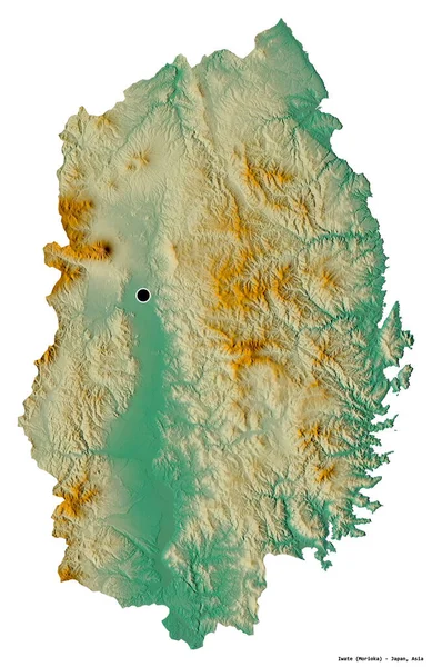 白を基調とした首都 岩手県の姿 地形図 3Dレンダリング — ストック写真