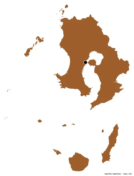Japonya Nın Başkenti Kagoshima Nın Beyaz Arka Planda Izole Edilmiş — Stok fotoğraf