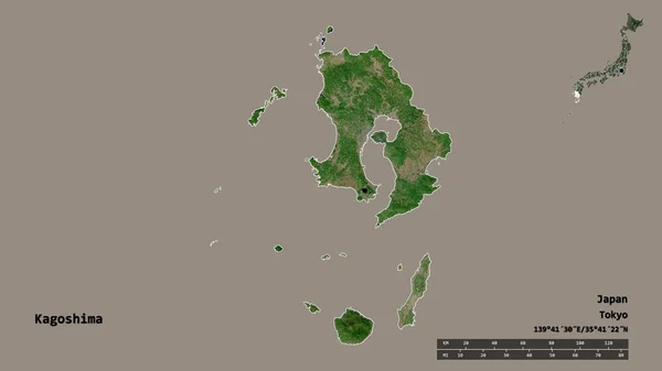 Japonya Nın Başkenti Kagoshima Nın Katı Bir Arka Planda Izole — Stok fotoğraf
