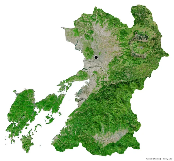 Forma Kumamoto Prefectura Japón Con Capital Aislada Sobre Fondo Blanco — Foto de Stock