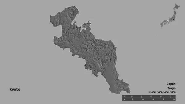 Forma Kioto Prefectura Urbana Japón Con Capital Aislada Sobre Fondo — Foto de Stock