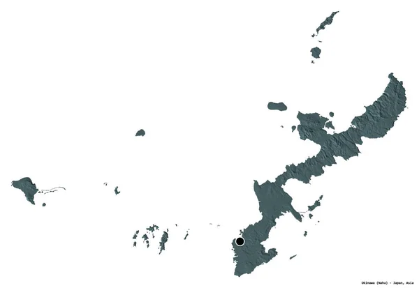 Japonya Nın Başkenti Okinawa Nın Beyaz Arka Planda Izole Edilmiş — Stok fotoğraf