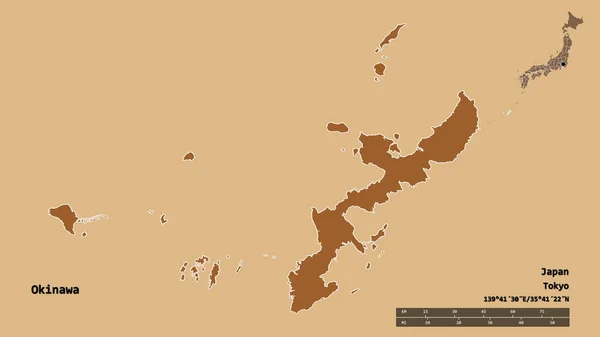 Form Okinawa Prefektur Japan Med Dess Huvudstad Isolerad Solid Bakgrund — Stockfoto